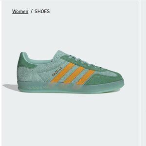 Adidas Gazelle Indoor Shoes (New in Box) in Color Hazy Green